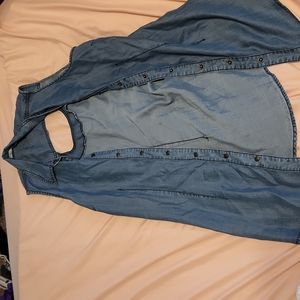 Jean button tank top